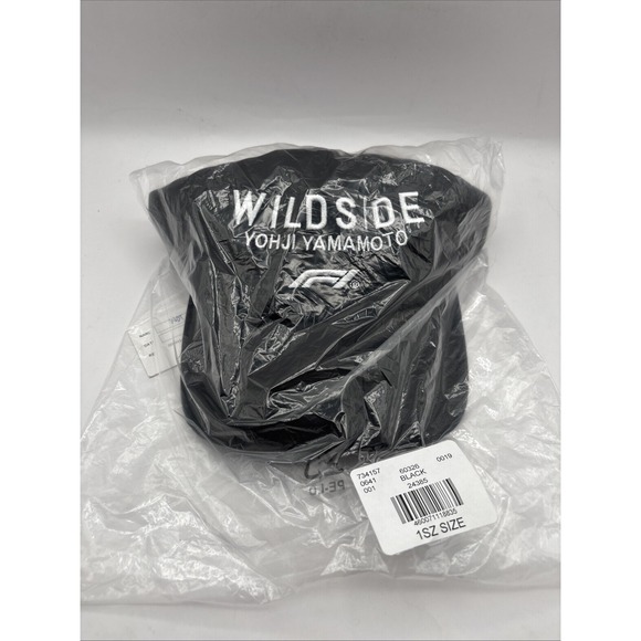 Yohji Yamamoto x Formula One F1 Wildside Snapback Hat Black White Grand Prix NWT - Picture 1 of 3
